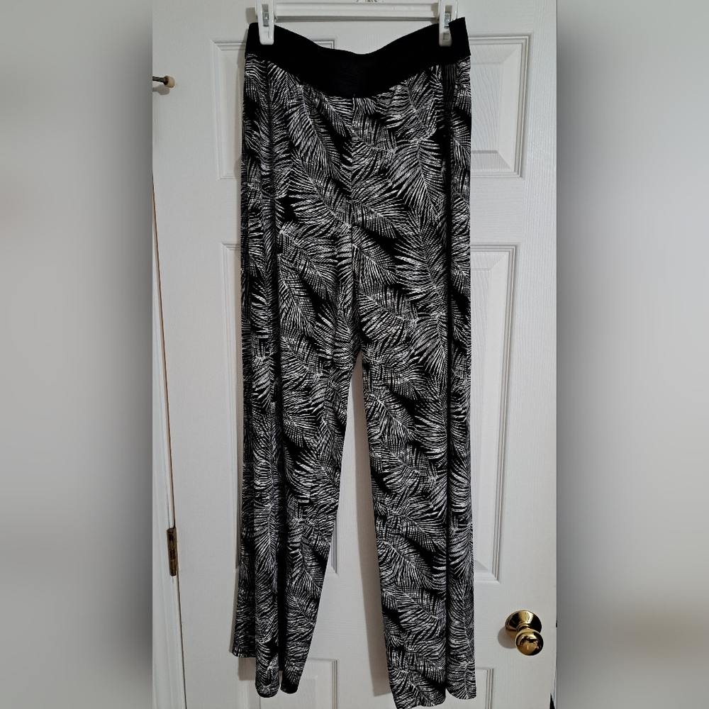 WHBM Island/Bahama Print, Elastic Waist Wide Leg Pants